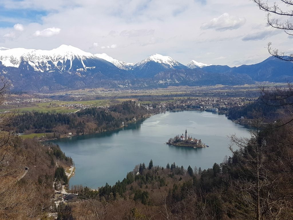 5 giorni in Slovenia: il lago di Bled dall'alto.