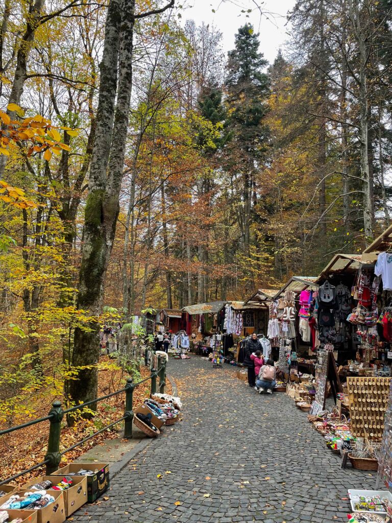 Mercatino vicino al castello di Peles